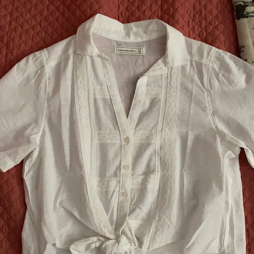 A&F white button up
